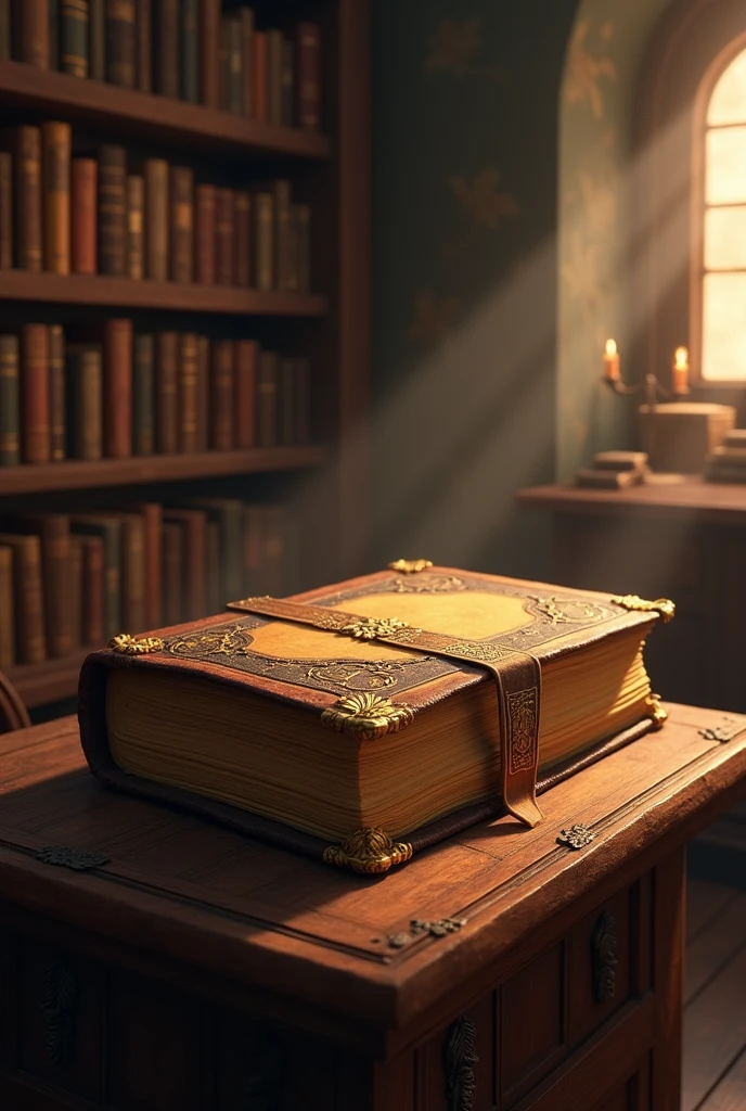 The old book in library animation form