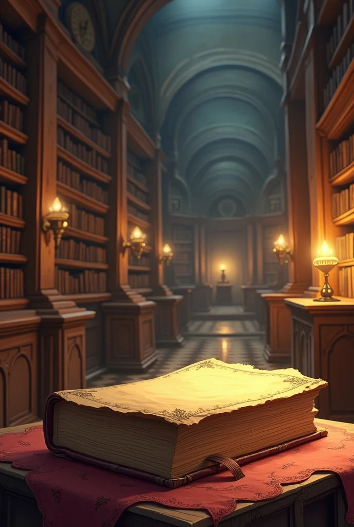 The old book in library animation form 