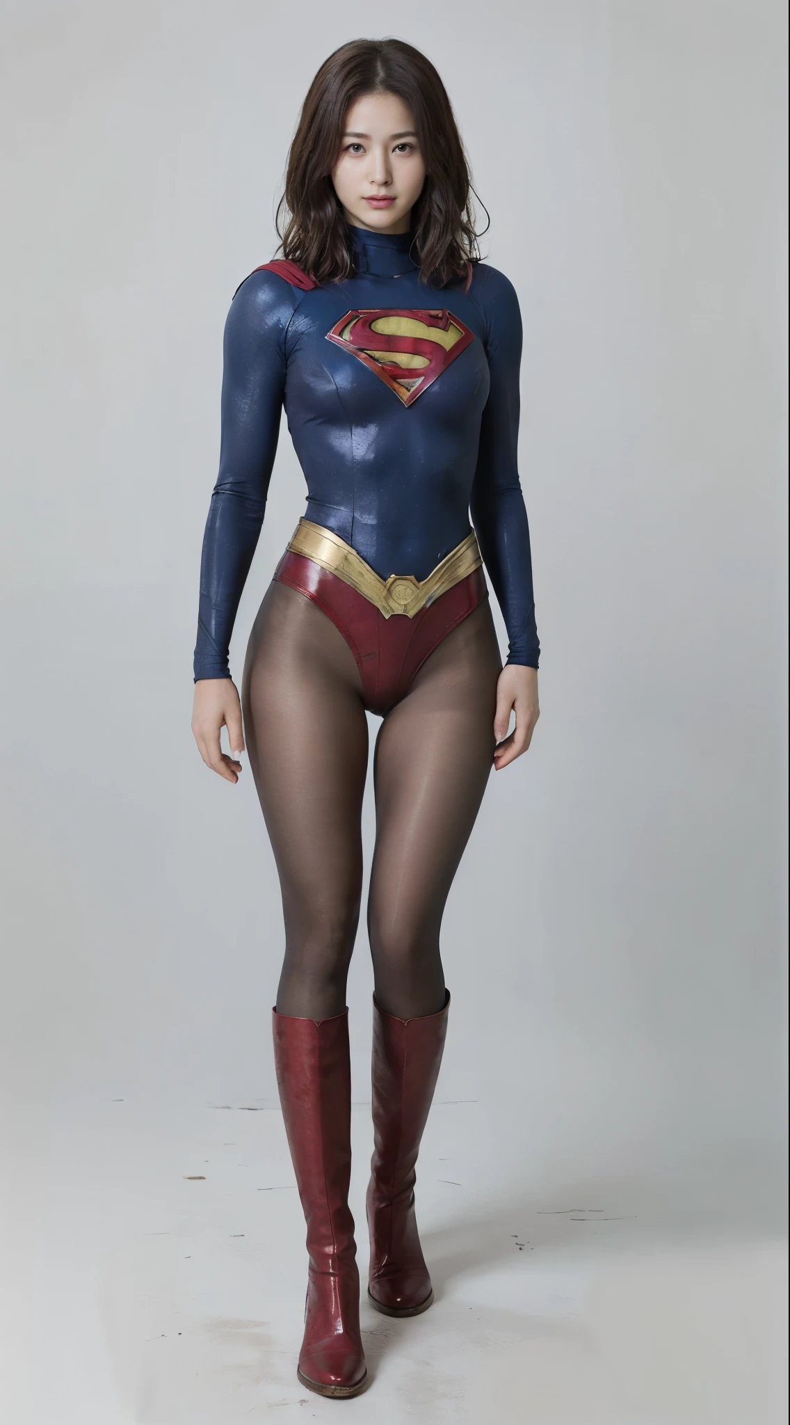 No background、(((Looking down)))、(((Painful facial expression)))、(((Beautiful legs in black tights.)))、(((Legally express the beauty of your smile)))、((((Make the most of your original images)))、(((Supergirl Costume)))、(((Beautiful short bob hair)))、(((suffering)))、(((Please wear black tights....、Wear red boots)))、((Best image quality、8k))、((Highest quality、8k、masterpiece:1.3))、(((Preserve background )))、Sharp focus:1.2、Beautiful woman with perfect figure:1.4、Slim Abs:1.2、Wet body:1.5、Highly detailed face and skin texture、8k