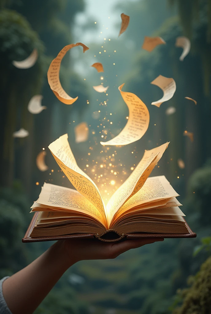 flying pages."Book Reappears: animation form