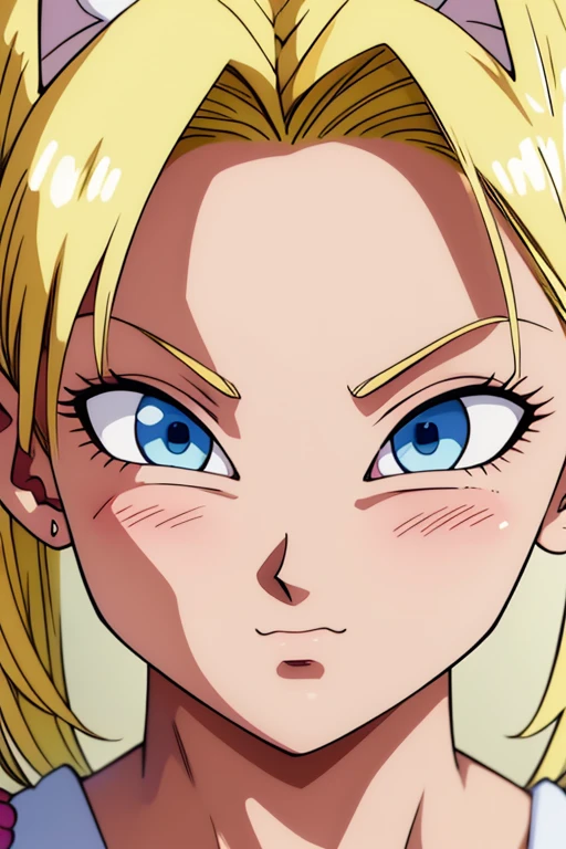 chest, Shortcuts, blue eyes, Blonde, Bunny ears, Highest quality, Blushing, 大きなchest, , Anime Style, Android 18,大きなchest, Heavy breathing, Take a closer look, Twin tails, accurate, High resolution, High detail, Frowning, Tsundere, ass pov, 