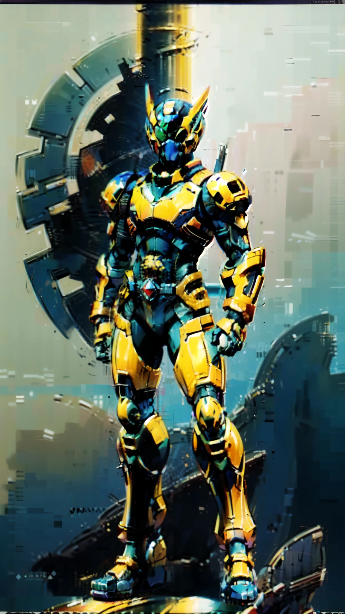 (masterpiece:1.5, best quality:1.5, extremely delicate:1.5), a man wearing a full-face helmet, a fantasy-style biotech armored combat suit, green eyes, (a composite layered chest armor), fully enclosed shoulder guards, matching arm and leg guards, belt of Neon circuit, (the color scheme is primarily black with green and red accents), the design balances heavy with agility, a high-tech bio-mecha armor, (Armor Concept Inspired by Kamen Rider, stand on the top of a skyscraper in a futuristic sci-fi city), this character embodies a finely crafted fantasy-surreal style armored hero in anime style, exquisite and mature manga art style, (element, plasma, energy, the armor glows), ((male:1.5)), metallic, high definition, highres, ultra-detailed, ultra-fine painting, professional, perfect body proportions, golden ratio, anatomically correct, symmetrical face, extremely detailed eyes and face, high quality eyes, creativity, RAW photo, UHD, 32k, Natural light, cinematic lighting, masterpiece-anatomy-perfect