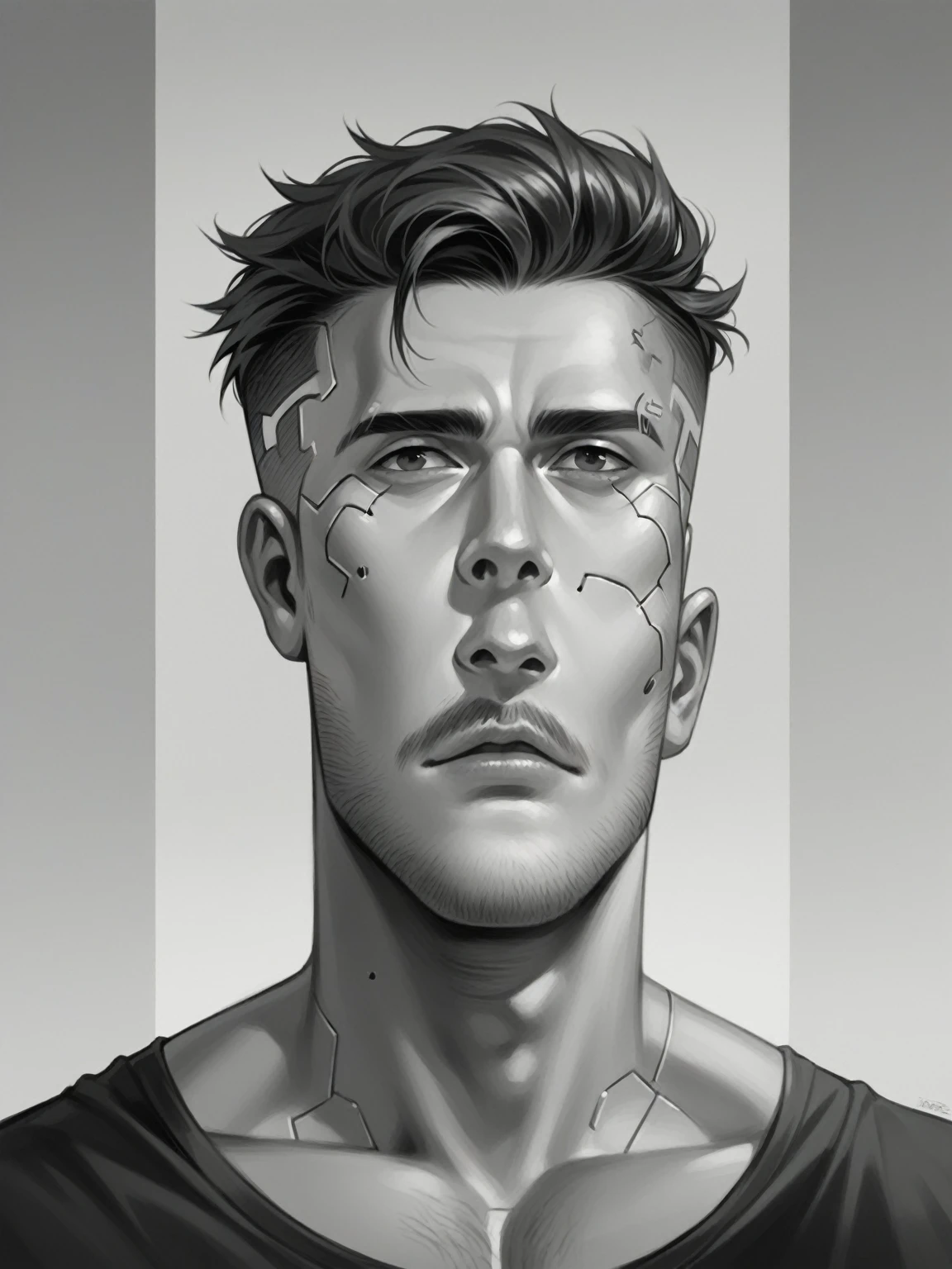 Change background cyberpunk handsome boy, realistic, face, 8k, ultra realistic,