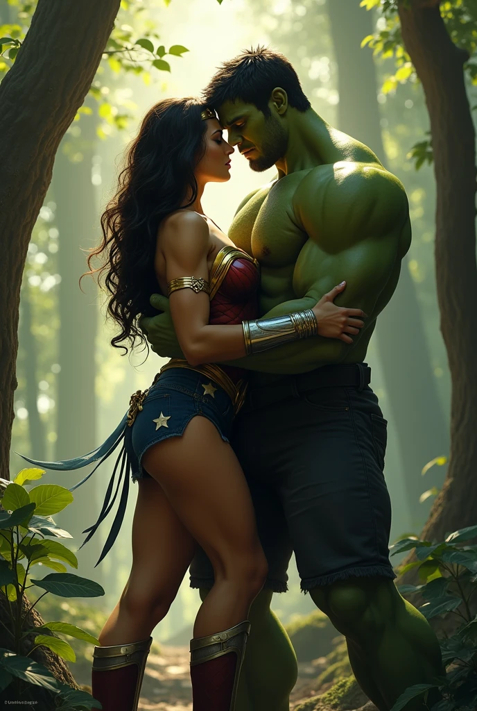 Very sexiest and hot wonder woman love with Hulk
