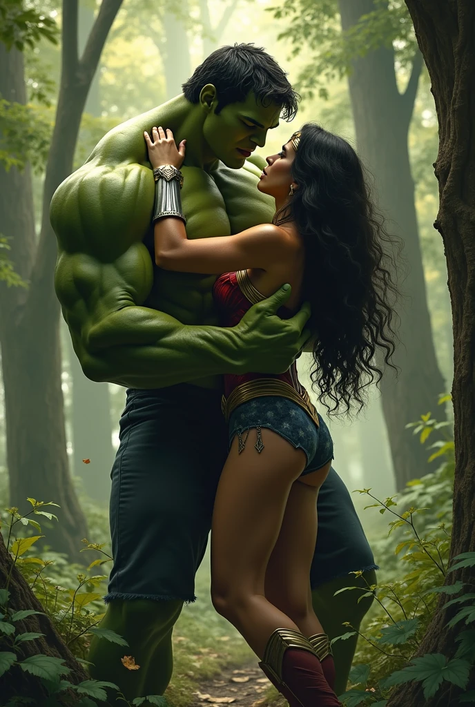 Very sexiest and hot wonder woman love with Hulk