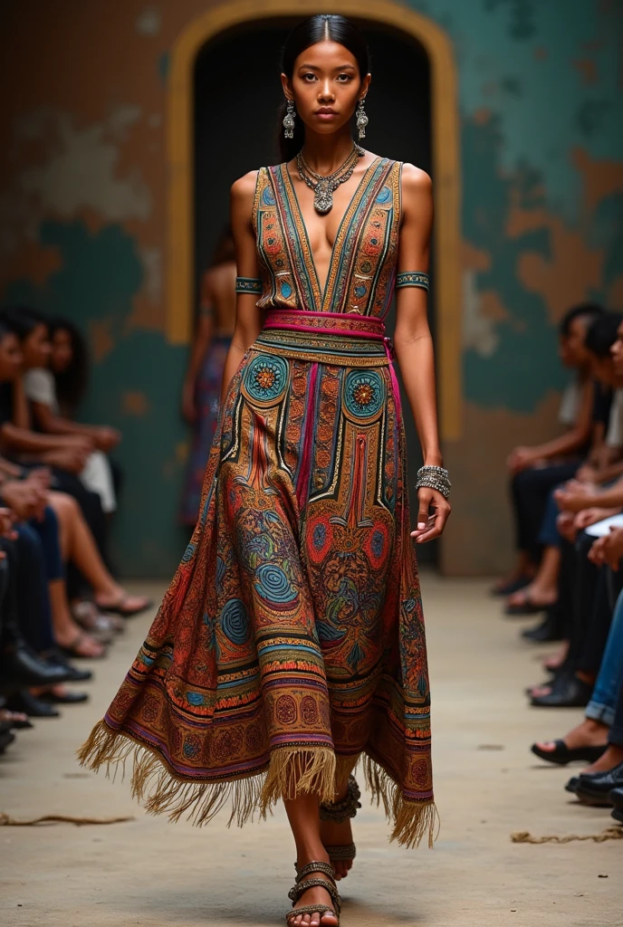 Make a dress that combines native and fashionable elements
