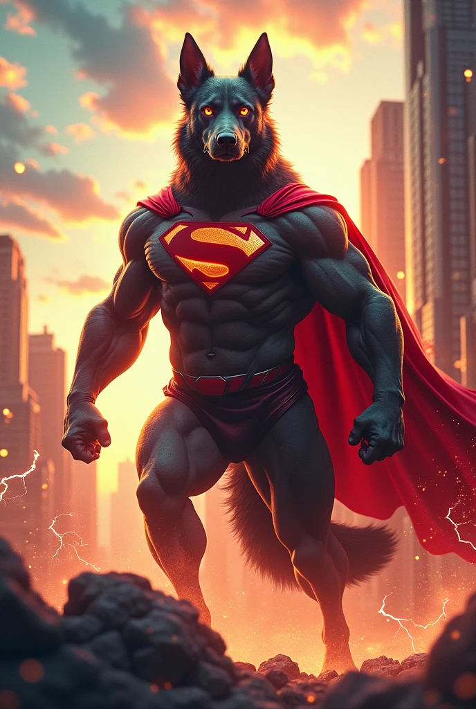 Build a strong dog like Superman