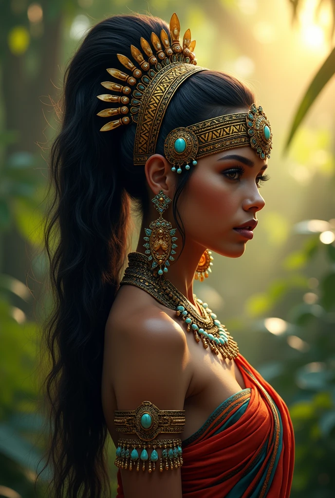 Make Indian-style hair ornaments that look Aztec