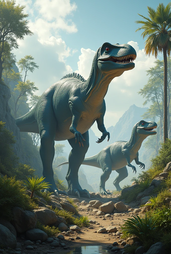 A future where dinosaurs are cloned and brought back to life through science and technology