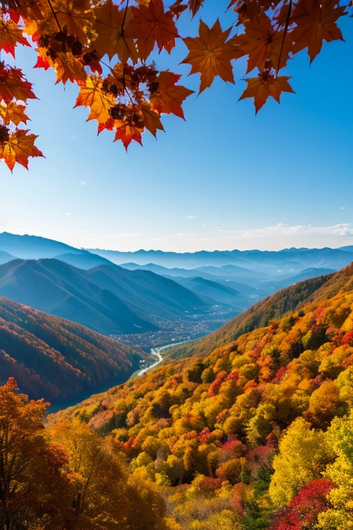 Mountain、autumn leaves