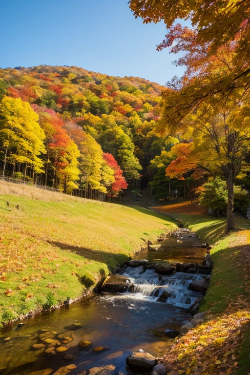 Mountain、autumn leaves