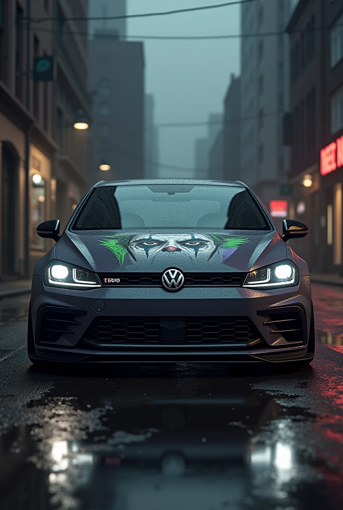 Volkswagen vento gris con joker batman

