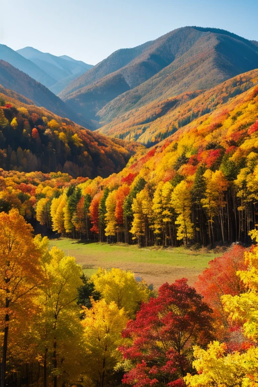Mountain、autumn leaves