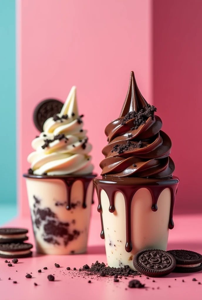 Believe me, an advertisement for an Oreo cookie ice cream and another ice cream with chocolate coating