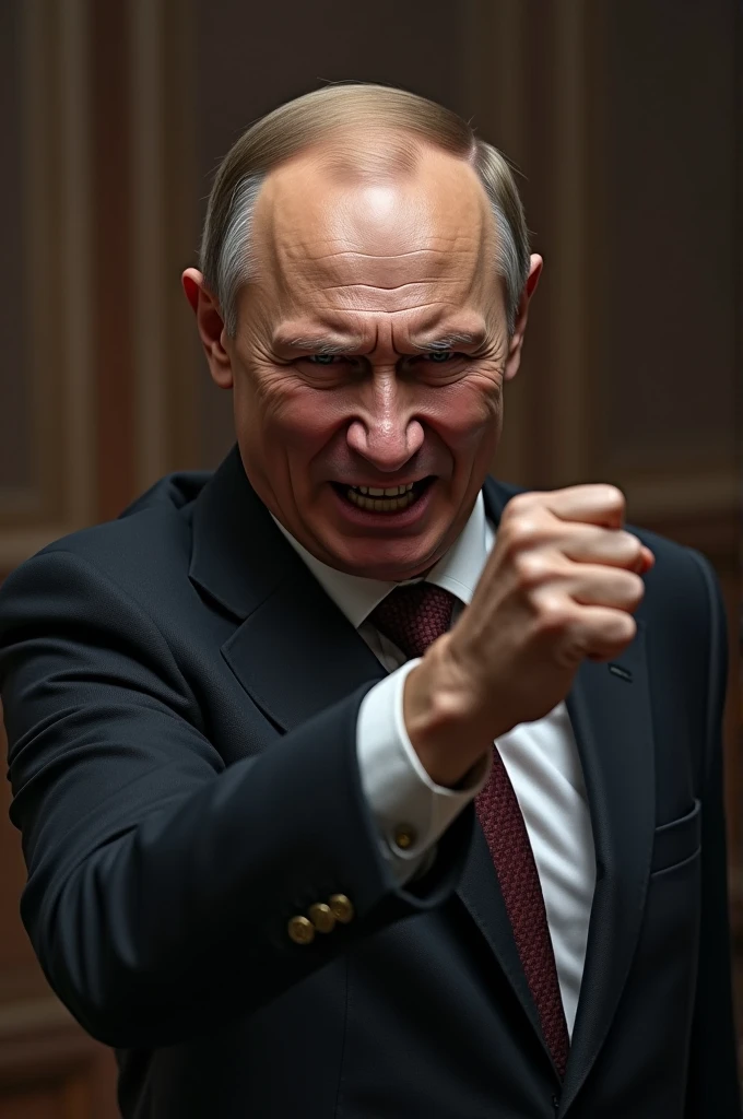 Vladimir Putin exa to hit his leg