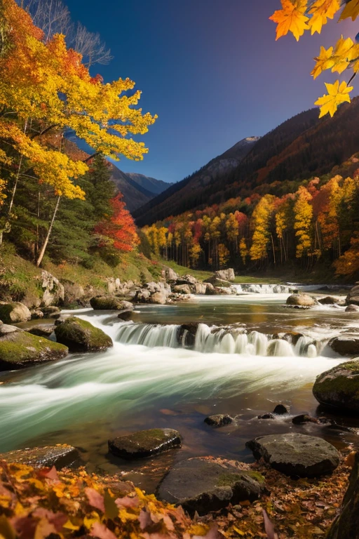 Mountain、autumn leaves
