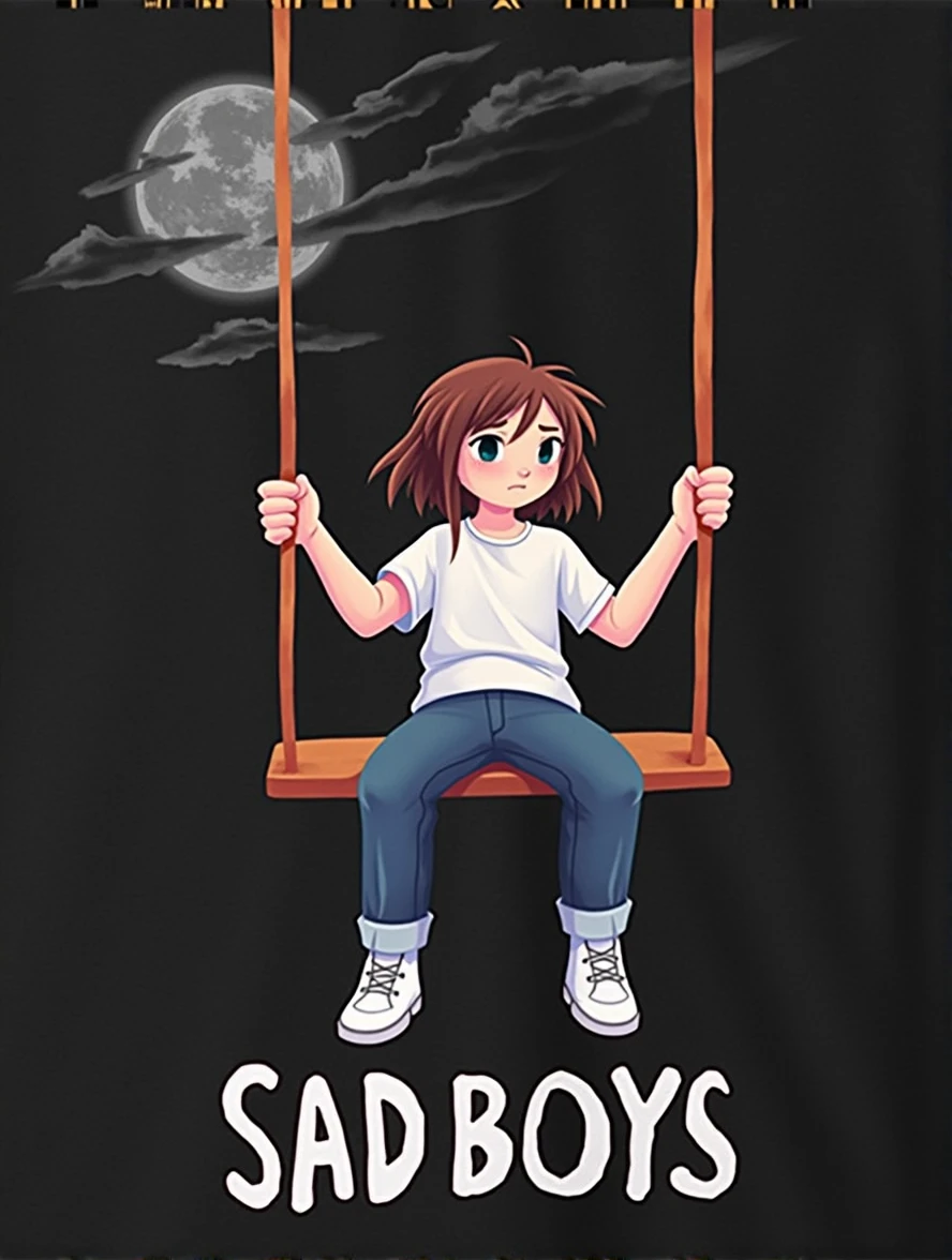 Generate a shirt with the theme of the sad boys album 