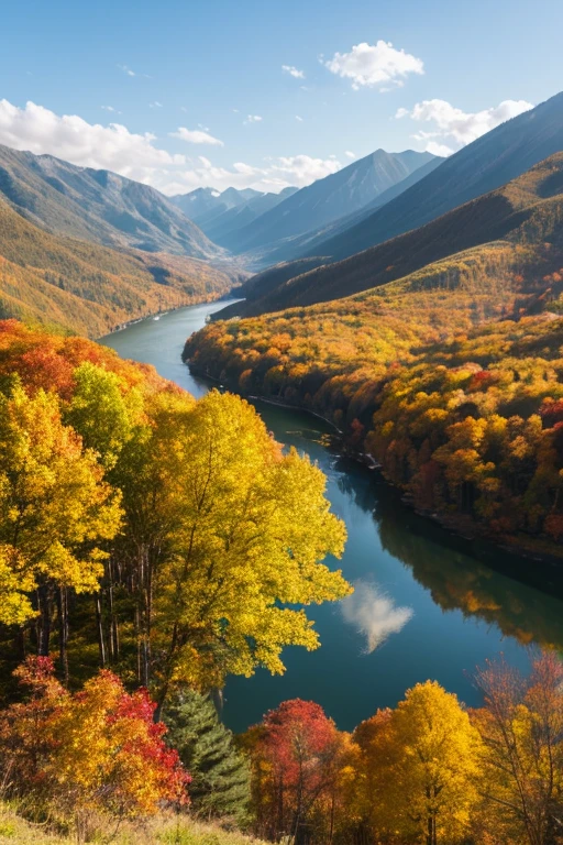 Mountain、autumn leaves