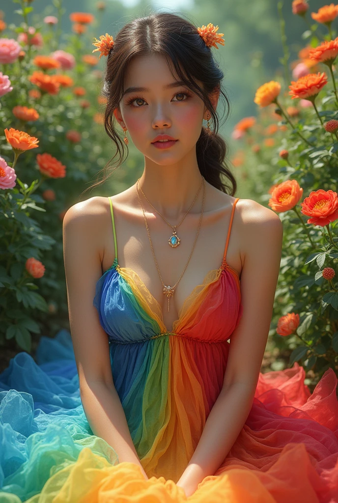 10+dress ,10+flowersand and pendent
Colour of rainbow