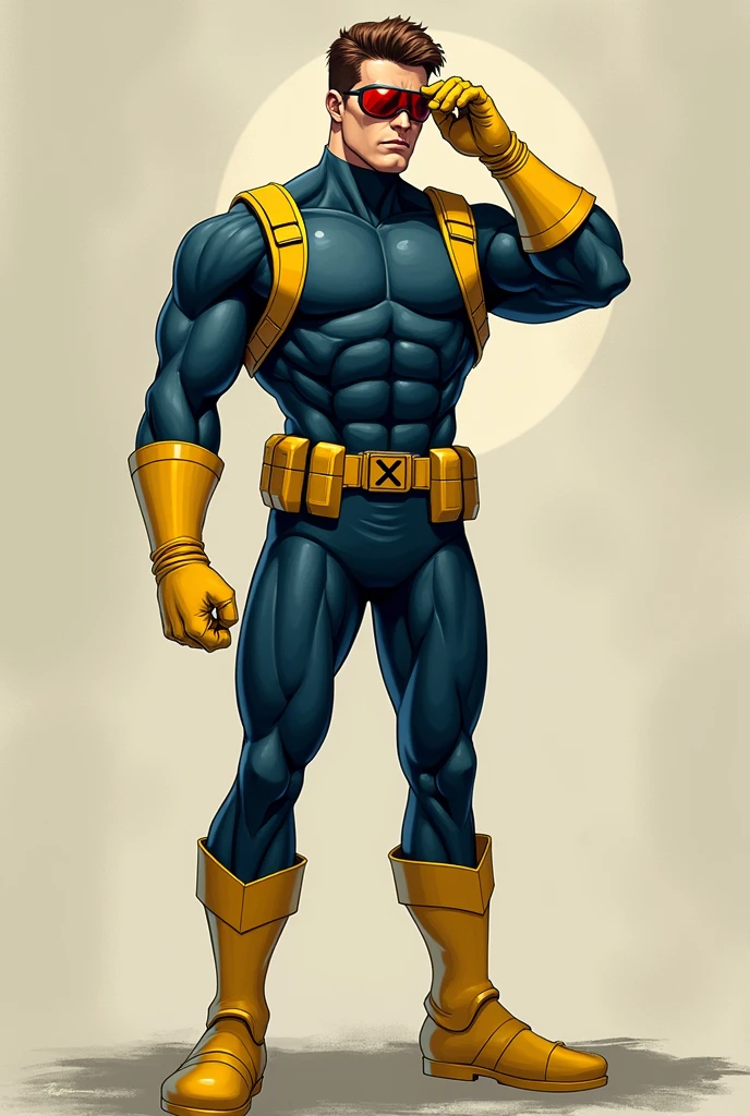 Muscular black model in a Frozone costume from The Incredibles