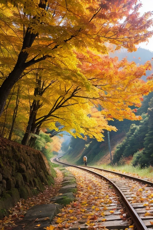 Mountain、autumn leaves