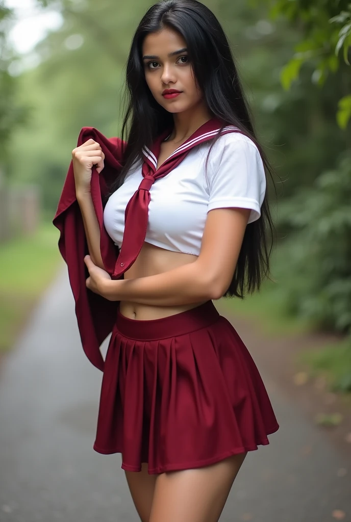 Sexy Sri lakan 14 years school girl lifting school uniform and showing naked bikini porn