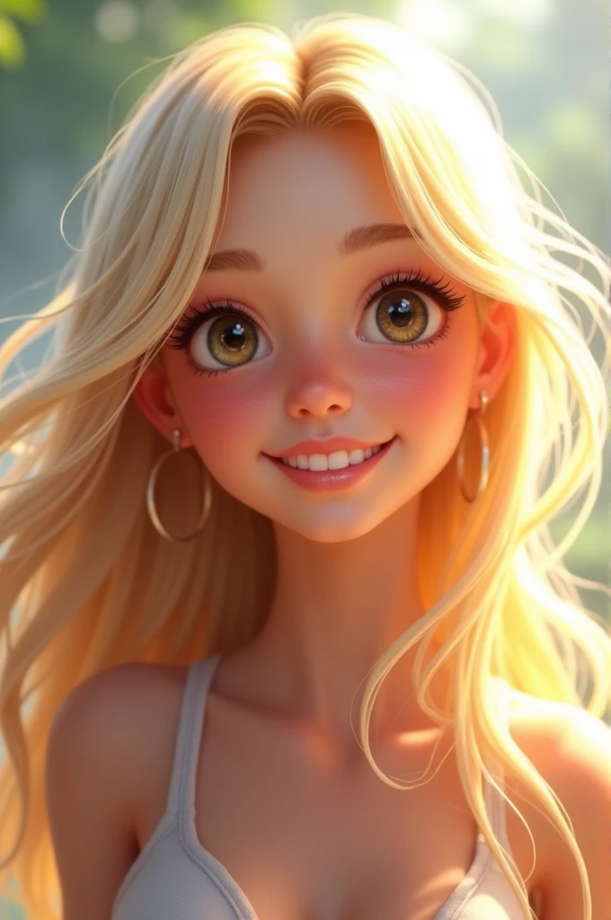 Blonde Girl Long Hair smile