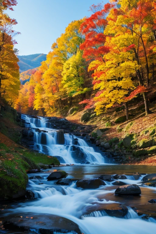 Mountain、autumn leaves