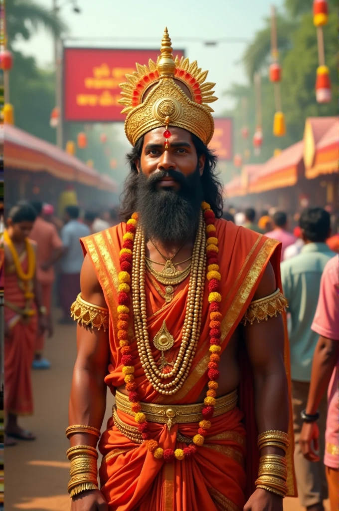 Onam maveli standing near flex in sounded junction"