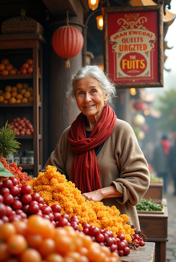 banner, Grandmother, dried fruits, shop