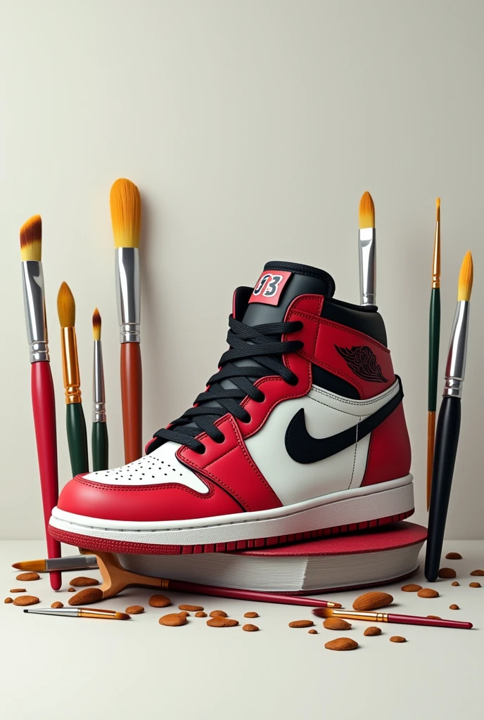 Jordan 1 with brushes and art 