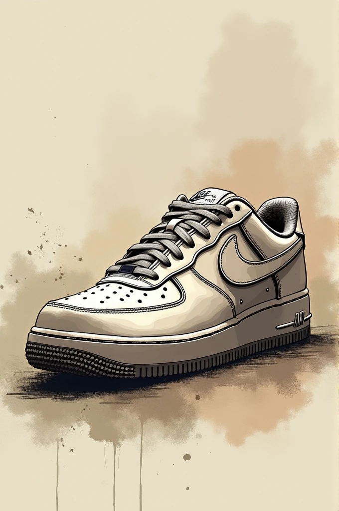 Nike Air Force 1 sketch stained art