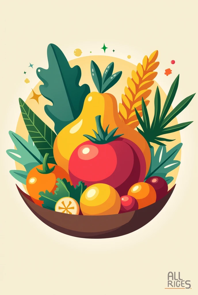 Make a logo about Healthy Foods and make it colorful and unique