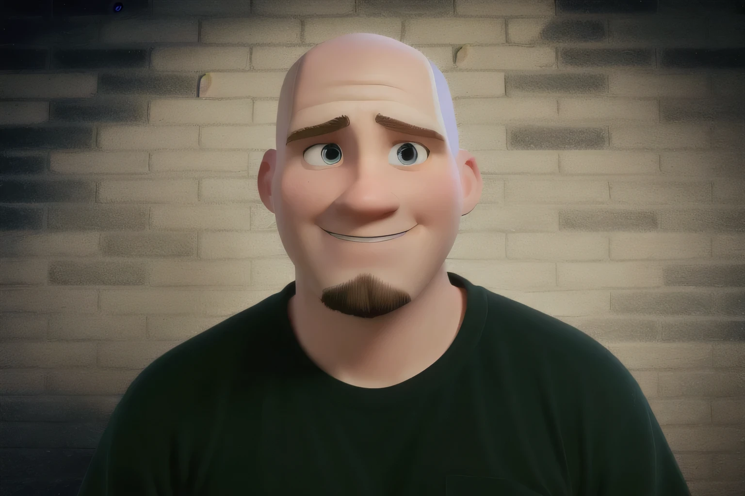 A white man, baldie, disney pixar style, high qualiy, best qualityer