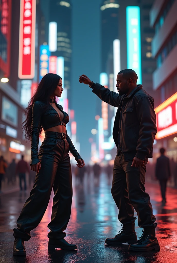 Lana Rhoades punching Kanye west