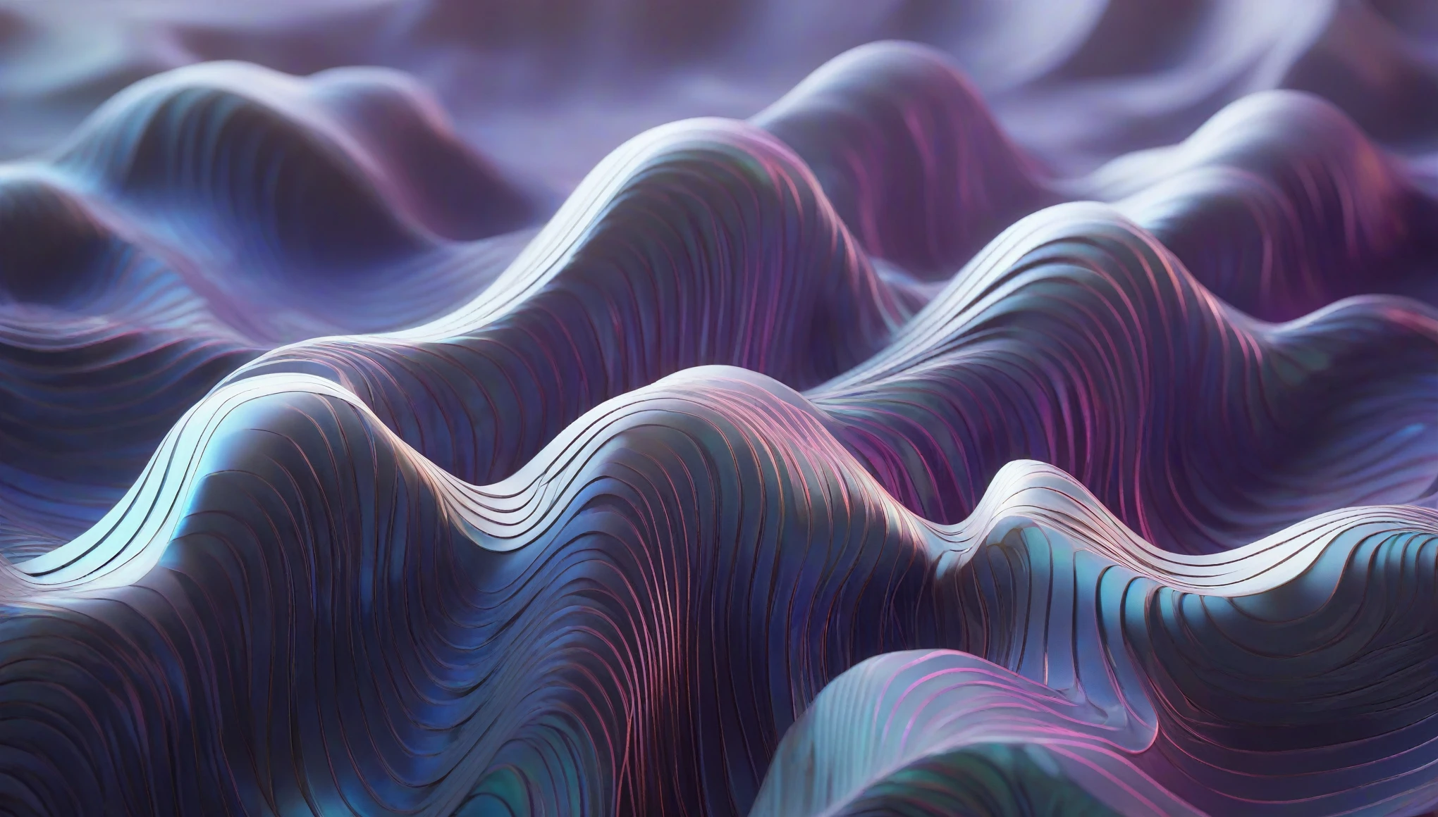 Holographic Holography. Intriguing dark metallic sine waves on an ancient topographical map, Soft 3D, Ultra HD, Practical, Bright colors, Very detailed, Ultra HD绘图, pen and ink, Perfect composition, Exquisite and detailed、complex、Detailed Octane renders trending on ArtStation, 8k Art Photography, photoPractical concept art, Soft natural volume cinematic perfect light, 