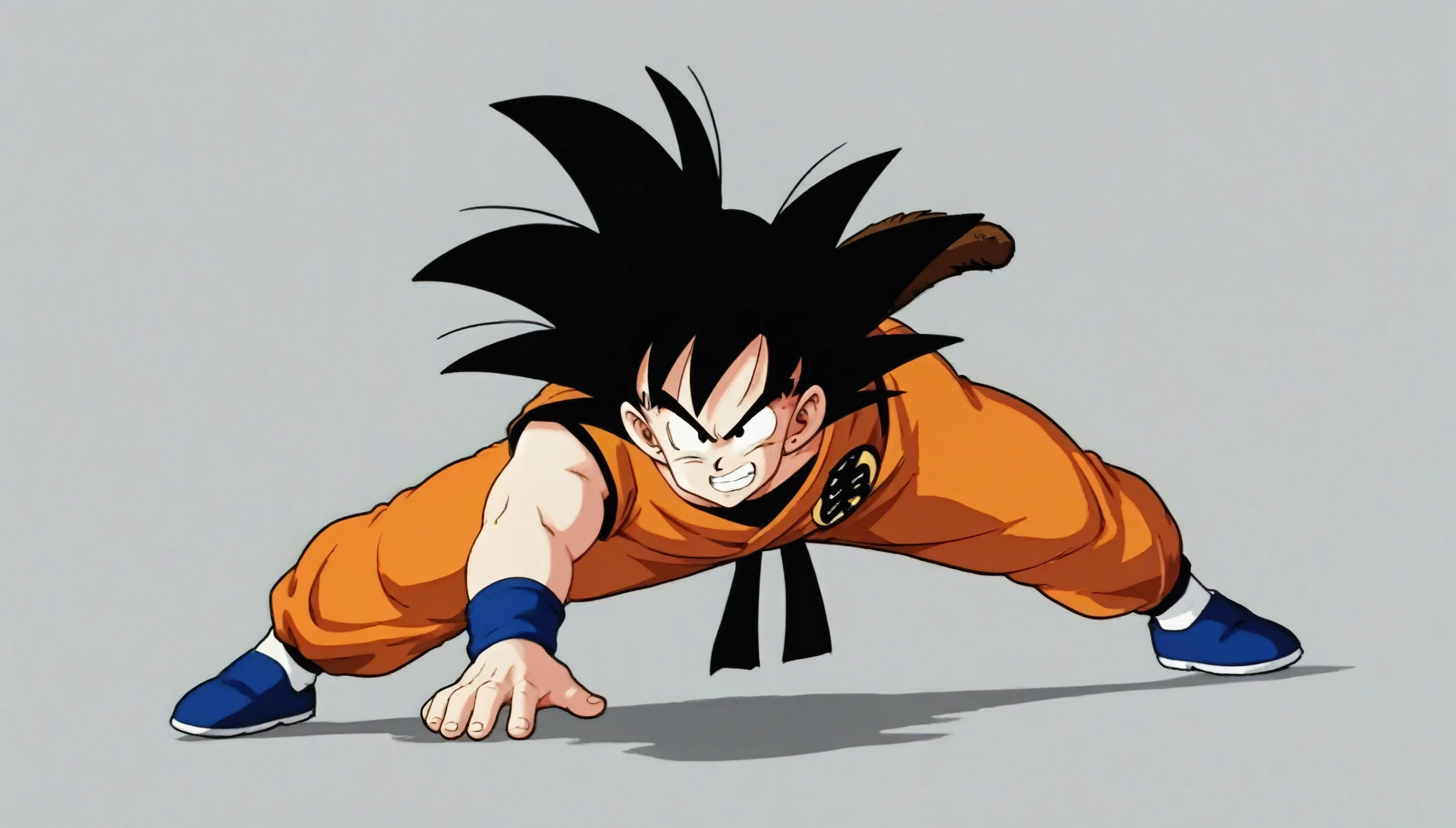 Son Goku, Old age, Black Hair, Iris, Spiked Hair, push ups