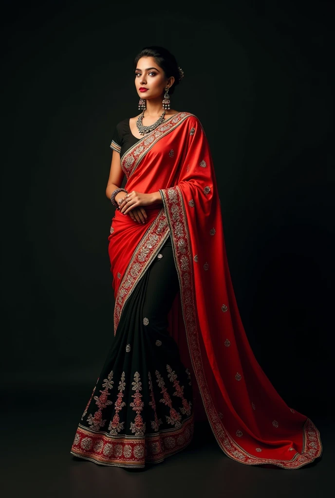 Hot Indian saree girl for black