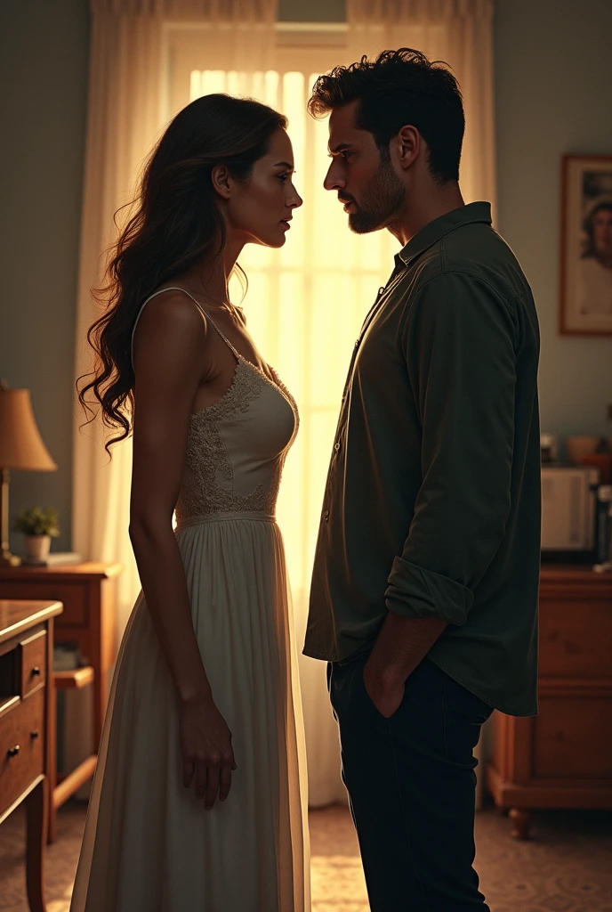 a wife full coverd dress who always fight with her husband