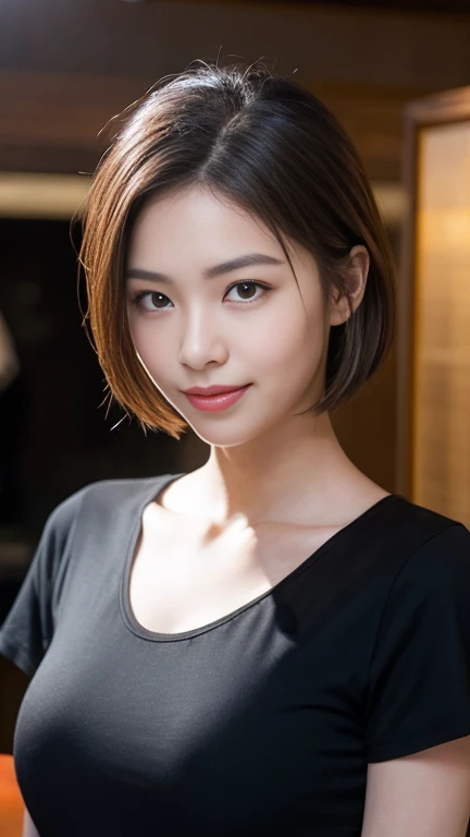 Very detailedな CG Unity 8k 壁紙, Highest quality, Very detailed, masterpiece, Realistic, Realistic写真, Very detailedな美しい, Age 25 , (Cosmetics salesperson), smile , Round eyes, Small breasts , The audience is, Half Body Shot , Stylish living room, , Brown hair trends Latest hair trends for young women See-through T-shirt Provocative look 人を惹きつけるsmile Staring at the photographer See-through black T-shirt Morning Preparation Apply lip Sexy lips 内側からSee-through T-shirt Sexy lips prominent lips Pink lips that captivate men Thick lips Blowjob Embarrassed look cheeks turn a little red