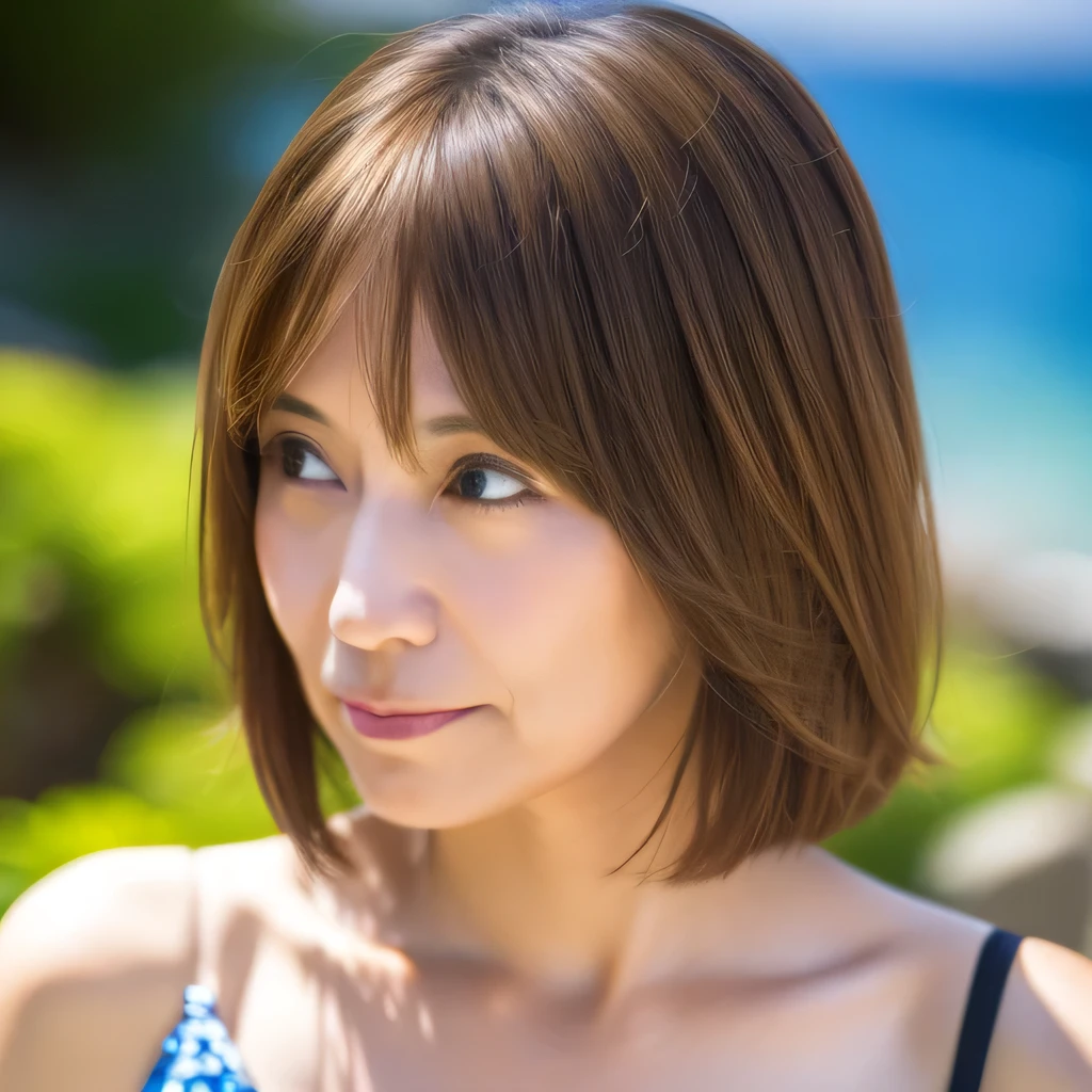 60代のwoman　There are many wrinkles on your face.　60 years old　Japan人woman　Beach with the ocean in the background　Upper Body　60 years old　ふんわりしたshort hair 　明るいBrown Hair　Bob Hair　Brown Hair　Beautiful Hair　woman　With bangs　まとまりのあるshort hair　Brown Hair　　Brown Hair　Beautiful Hair, Shiny Hair　Japan 　short hair　The background is an aquarium　Beautiful aquarium　blue sea　summer　( Your hair is beautiful :1.2) myself　woman　60 years old　Bob Hair　Brown Hair　Beautiful Hair Shiny Hair　Japan( sharpen ), (8k, Highest quality), Unconscious, Please open your eyes, , High resolution, original, (Flat Color:0.9),(colorful:1.1),(masterpiece:1,2), Highest quality, masterpiece, High resolution, original, Highly detailed wallpaper, audience&#39;perspective, alone, Portraiture, Mature Woman Body Set, smile, If you look at this, vivid sea background,Natural Wrinkles, Wrinkles around the eyes, Surreal, Natural Skin, Natural Hair Color, 真っ赤な唇 鮮やかで常summerのイメージ　Guam beaches　Facial wrinkles　Wife　60代のwoman　There are many wrinkles on your face.
