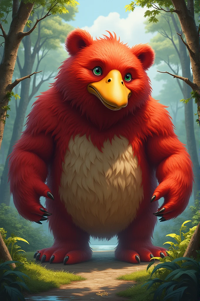 Red bear duck