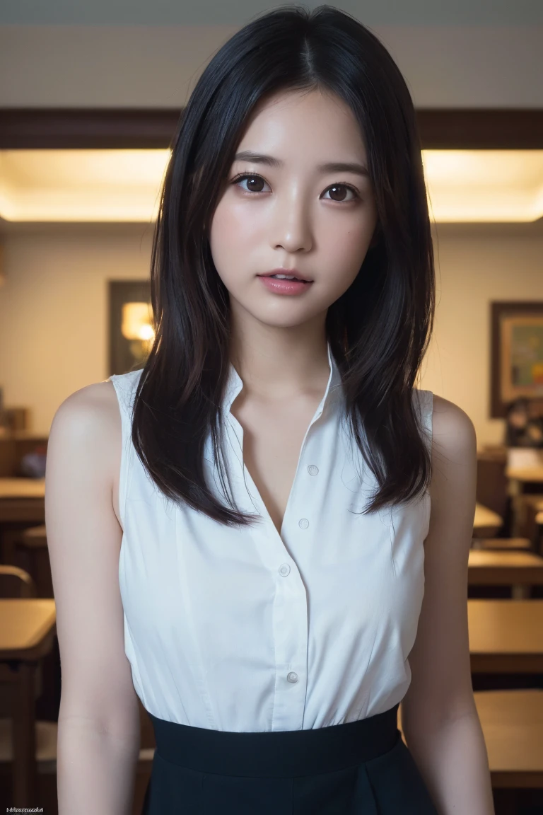 (Highest quality:1.4),(masterpiece:1.4),(Realistic:1.4),(Realistic:1.2),(超High resolution, RAW Photos:1.4),(High resolution, Very detailed:1.2),(8k:1.2),photograph,a photo of a dark-haired,one person&#39;s,alone,(((kindergarten teacher, Pink Apron, kindergarten:1.3), (Adult female:1.5),Large Breasts, (Kids Room:1.2), Children's Toys, During the day, A kind smile)),((Big Breasts)),(((Large areola:1.4))),((Upper Body:1.3))、Moist and creamy,Micro Thong Lace Panties ，Spread your legs, Curvy body type, Full Hips, short hair、Smile、boyish、mini skirt、View from below, Office Lady Suit、pub、Sitting in a chair
