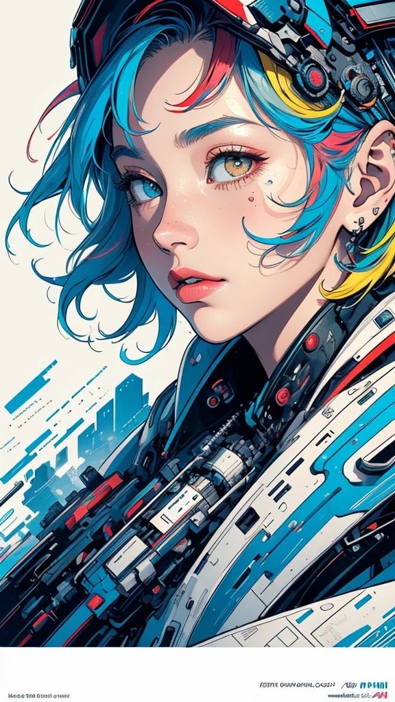 (((masterpiece, highest quality))),(((solo:1.2))),(((1girl:1.2))),32k wallpaper, very detailed, poster, vintage science fiction,(((((geometric cinematic movie poster))))), (bauhaus), shape,(((abstract))),(mid century modern),movie poster,(((((portfolio))))),(((((Close-up))))),(((((bust up))))),((((more various angle)))),(((highlight))),Vast landscape,((((heterochromia)))),(((complete. detailed face))),(((Extremely talented))),(((most complecated machine))),((Overall colorfully))