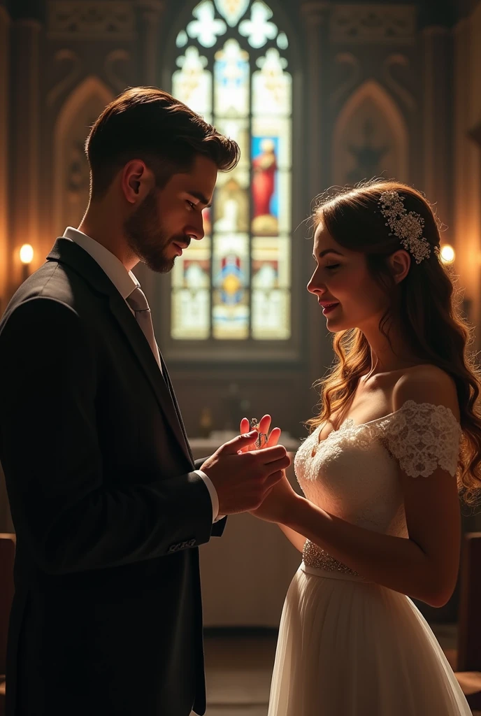 ring sacrament to a lady in church