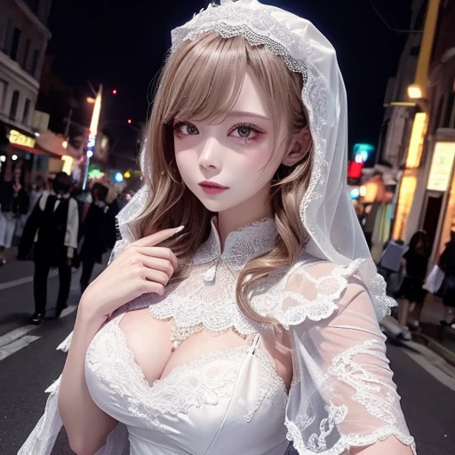 bikini lace dress,nurse uniform,lace wedding dress,Lace cape,Beautiful street lights at night