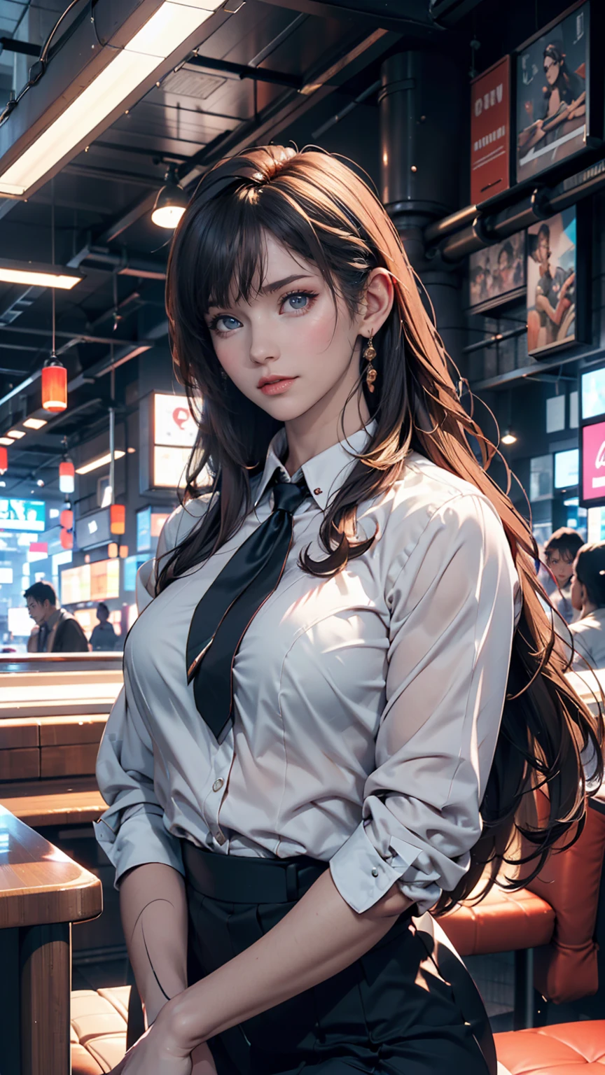 、sunlight、(8K, RAW Photos, 最high quality, masterpiece: 1.2), (Realistic, photoRealistic: 1.37), 1 A woman in a waitress uniform standing on the sidewalk, ,Age 25、 Professional Lighting, 10 head and body,Photon Mapping, , Ukrainian women, Torn, 、, Incredibly beautiful face、Small face、Playmate proportions、Delivery staff、、,At a fast food restaurant,Carrying tableware、 masterpiece, 最high quality, high quality, High resolution, big , (Face close-up),working at a restaurant、Hair is tied、Cleavage、Updo、Please tie your hair tightly、Slicked back hair、The ultimate revealing outfit、Uncontrollable orgasm、、、 search of pleasure、Ahan、