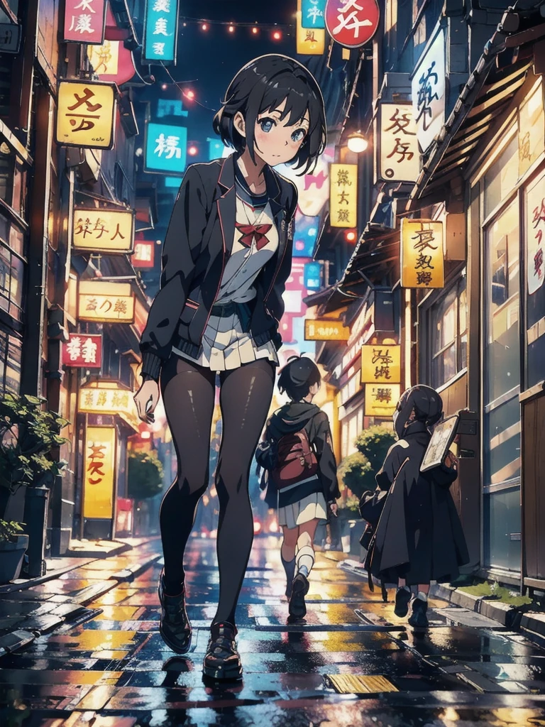 anime風の女性キャラクターのカラフルなプロフィール写真. anime「My Favorite Child」has characteristics that are clearly different from. The setting is a futuristic city lit up by neon lights. The environment is stimulating and adventurous. The camera settings are、A digital camera with a low ISO setting. This lens is a medium aperture zoom lens.. キャラクターデザインは日本のイラストレーターとanimeーターにインスピレーションを受けた, Akiko Sterrenberger, Photographed by Makoto Shinkai, Your Name。Director of