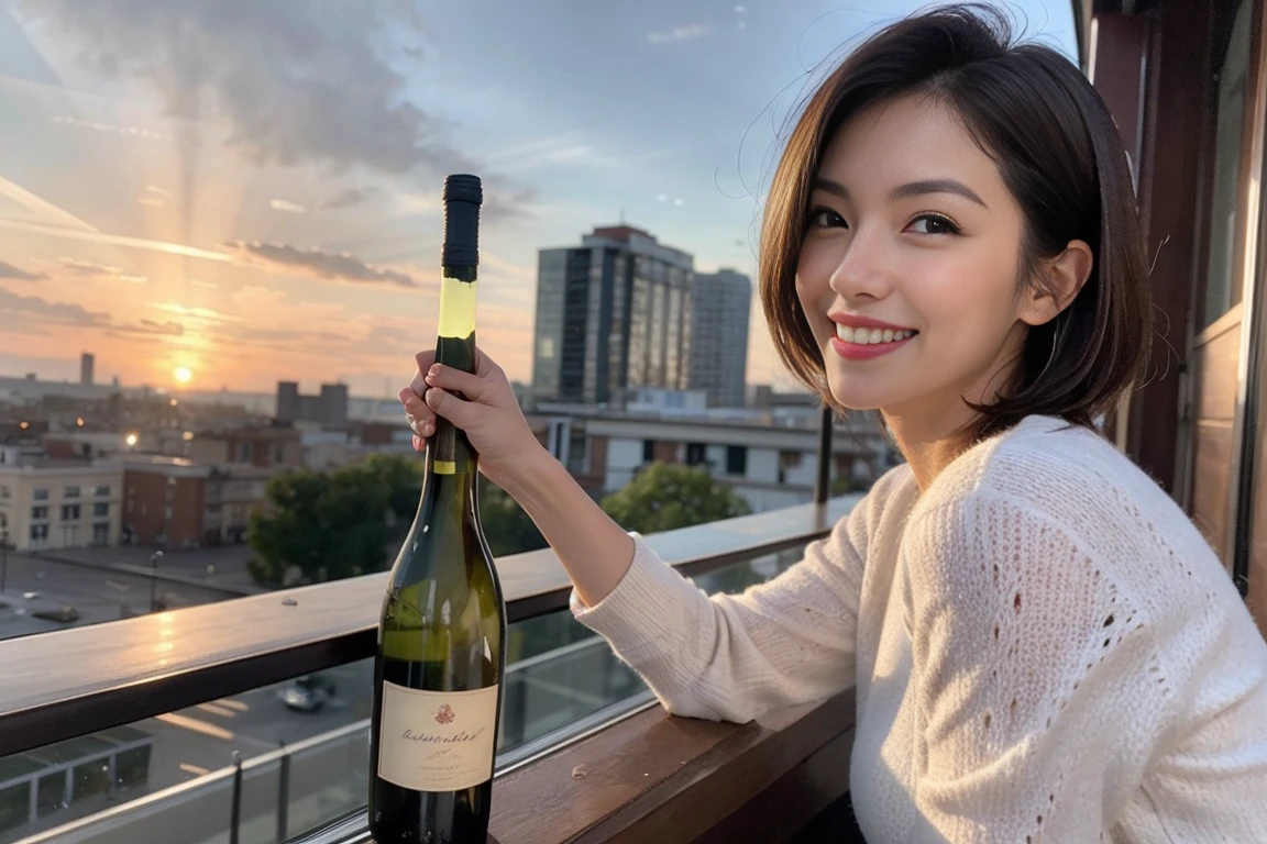 (Realistic:1.1),(masterpiece,Highest quality),8k,(49 years old), 53 years old, ベリーslimボディ、slimカップル、Tight waist,Upper Body,full-course dinner、wine 、Amazing view of the sunset sky and clouds、Perfect Anatomy, Brown Hair, short hair,Random Hairstyles,((Highly detailed face and eyes:1.2)),Perfect golden ratio face,Long sleeve shirt、dress,(smile:1.2)、Shortcuts、cute、(Realistic, Intricate details:1.2), A bright smile、short hair,Bright Face、赤wine 、Appetizers、Italian food、wine bottle、Champagne、スパークリングwine、(slimな顔), (The body is slim), (Brown Hair), (Shortcuts), Upper Body, 白wine, slim, wineグラス,