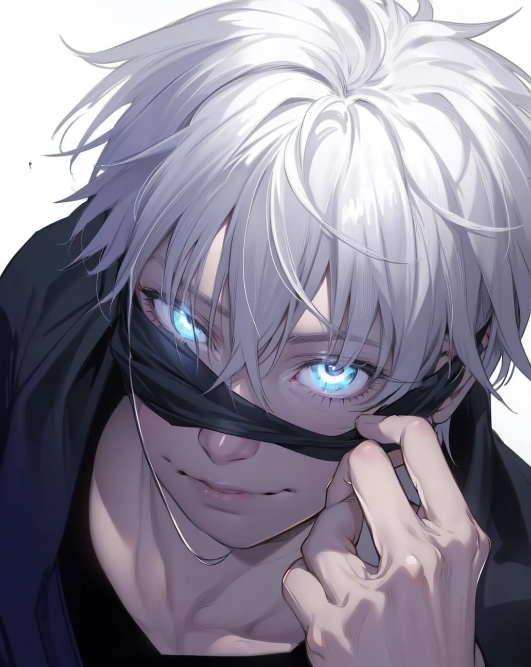 (absurdities, High Resolutions, ultra detailed, HdR), masterpiece, NSFW, The best quality, Jujutsu Kaisen, gojo Satoru, 1 man only in combat, handsome, short hair, White hair, vibrant blue eyes, fine eyes and detailed face, removing black blindfold from eyes, (((fire, llamas, To his back)) armor, ((Intricate weapon)). Final Fantasy, sexy, abs, badass pose, anime boy, Anime hombre handsome, anime male character, Badass Anime 8K, Detailed anime character art, Concepto de anime HdR Anime MacManus, anime boy, Ikuto Yamashita, CG anime soft art, manga wallpaper 4k, inspired by Yamagata Hiro, anime wallaper